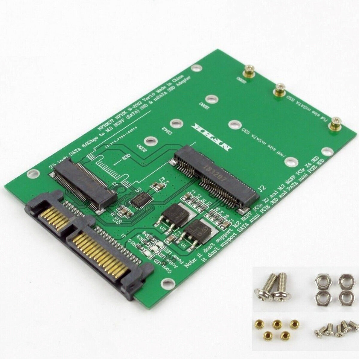 NGFF M.2 B+M KEY & mSATA SSD to SATA III 3 Adapter Converter Card