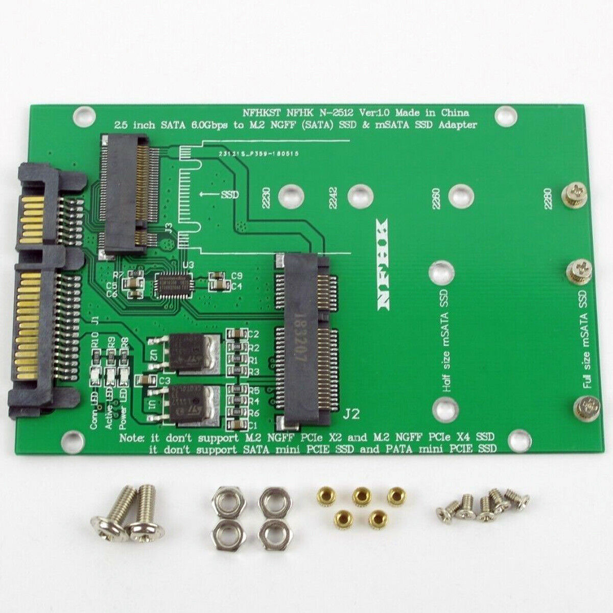 NGFF M.2 B+M KEY & mSATA SSD to SATA III 3 Adapter Converter Card - Image 2