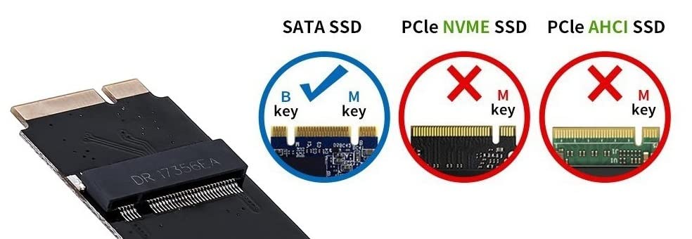 M.2 NGFF SATA to A1465 A1466 (2012 Year ONLY) Adapter for MacBook Air SSD, HDD Hard Disk Drive Converter Card Support 2230 2242 2260 2280 SSD - Image 2