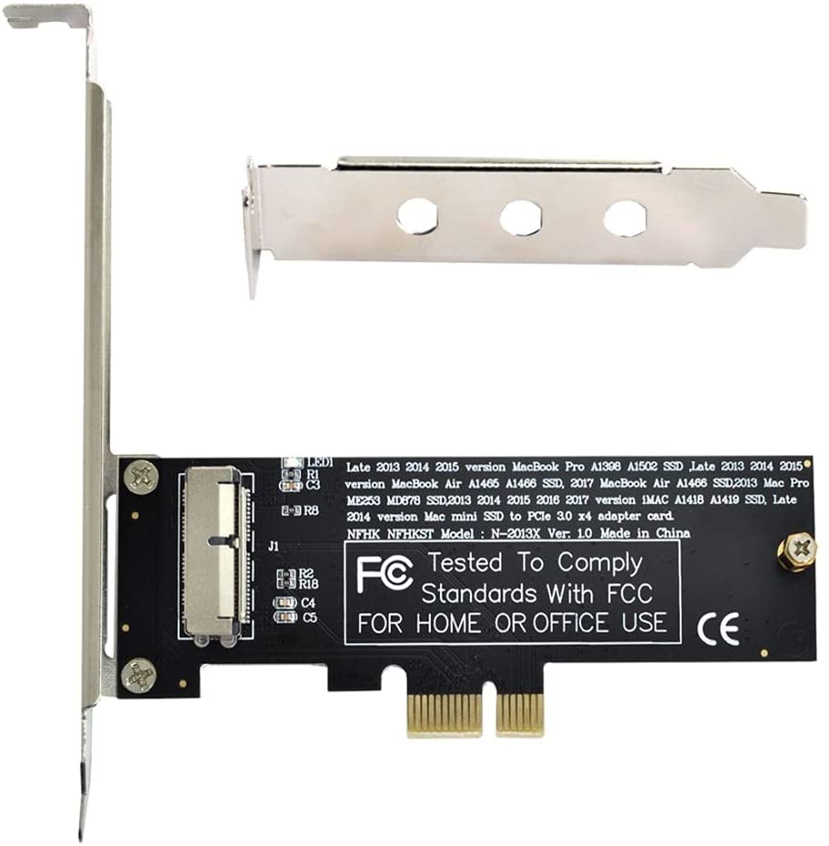 PCIe SSD Adapter Card for 2013 2014 2015 2016 2017 MacBook Air Pro Retina, Hard Drive Controller Converter to Desktop PCI Express X1, Support Model A1465 A1466 A1398 A1502