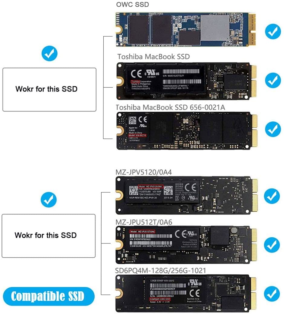 PCIe SSD Adapter Card for 2013 2014 2015 2016 2017 MacBook Air Pro Retina, Hard Drive Controller Converter to Desktop PCI Express X1, Support Model A1465 A1466 A1398 A1502 - Image 4
