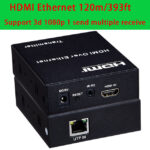 HDMI Extender over Ethernet Single Cat5e Cat6 Cable Up to 500ft (120m) with IR, Support 1080p ,HDMI 1.3, HDCP 1.2/ 1.1, TCP/IP Standard - (Transmitter and Receiver Set) Multiple Receiver Support