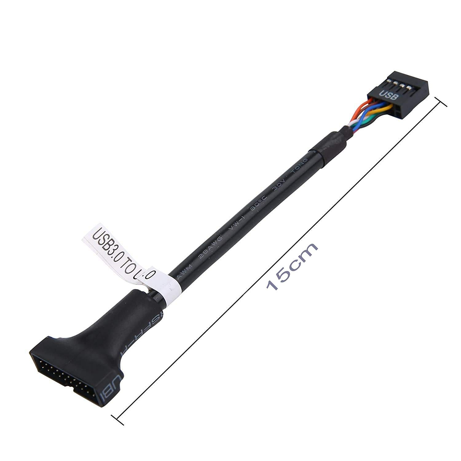 19 Pin USB 3.0 Male to USB 2.0 9 Pin Female Motherboard Cable Housing Adapter Line Converter - Image 4