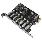 7 Port USB 3.0 PCI Express Card USB 3.0 PCI-E Expansion Card Adapter PCIE USB 3.0 HUB Controller Cards USB3.0 PCIE Extender Adapter Card