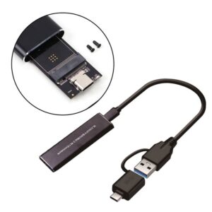 M.2 NVME & M.2 SATA SSD Enclosure Adapter, RTL9210B Chips, USB C 3.1 Gen 2 10Gbps NVME, 6Gbps SATA (Dual SSD Support)
