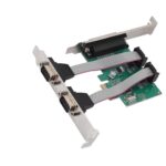 DualSerial 2 Port + 1 Parallel Port PCI Express Card, PCIe Serial Port, Parallel Port Combo Card PCI Express Card Compatible with 16C450/16C550 UART