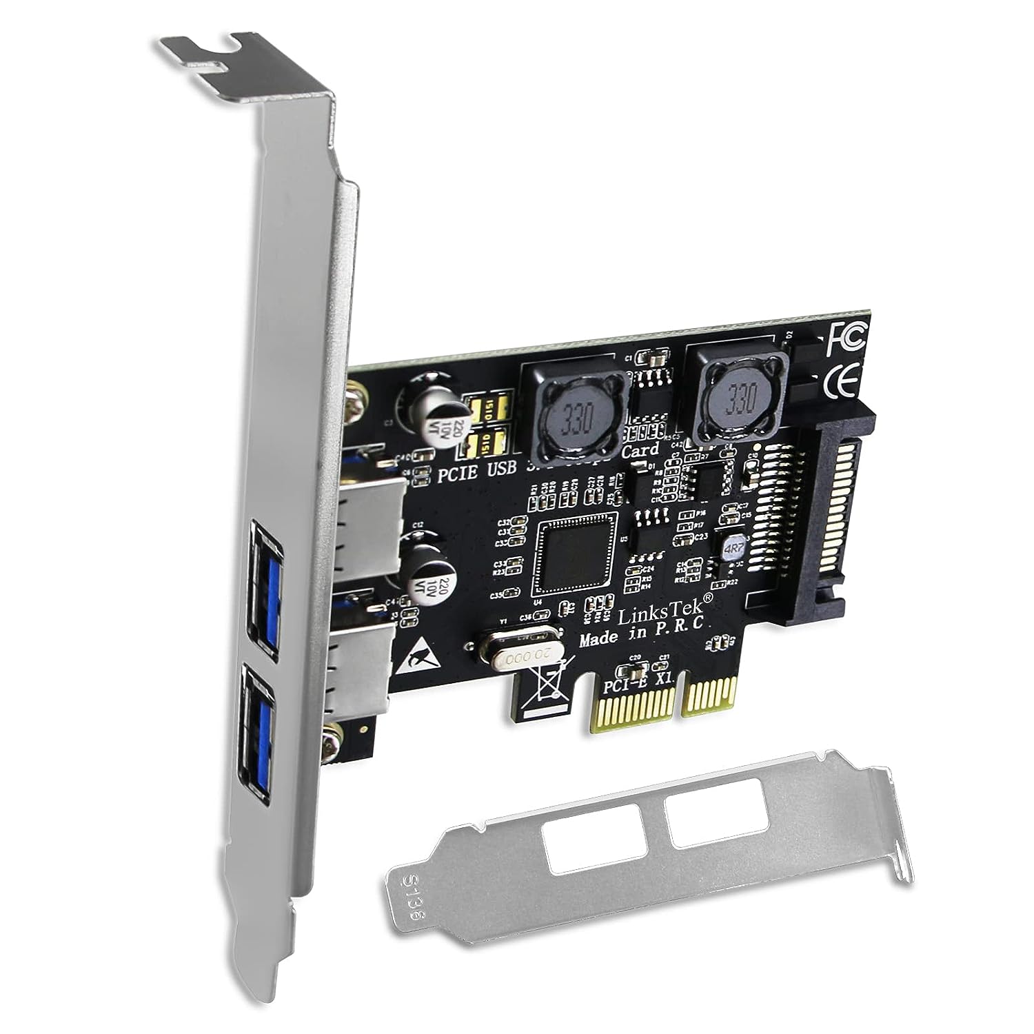 PCI Express(PCIE) USB 3.0 Card-Superspeed 5Gbps 2 USB 3.0 Type A Ports ...