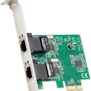 Dual Port Gigabit Ethernet PCI Express 2.1 PCI-E x1 Network Adapter Card (NIC) 10/100/1000 Mbps Card with Realtek RTL8111 Chipset, 2 Port