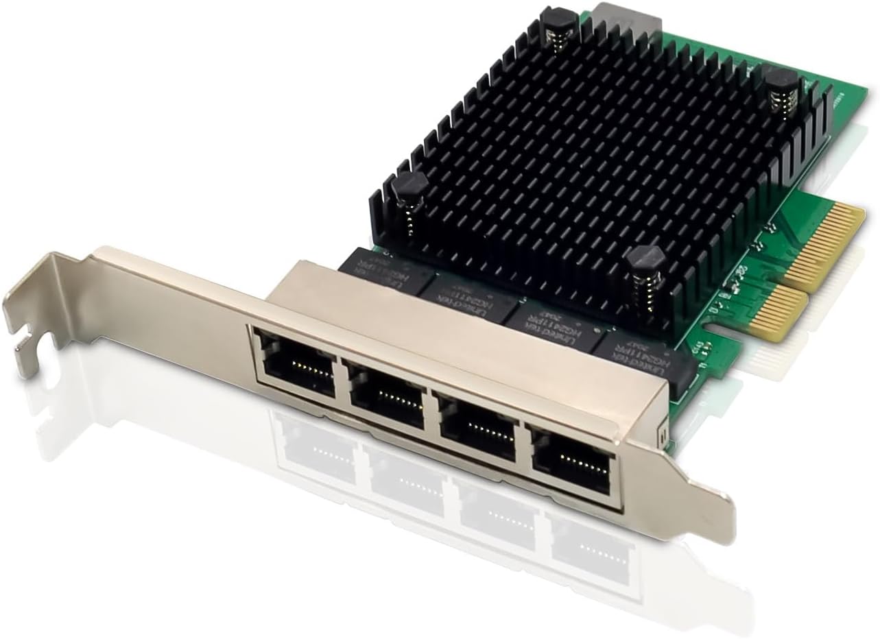 2.5Gb PCIe X4 NIC Converged Network Card 4*RJ45 Port with RTL8125B Chip ...