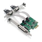 2-Port Dual DB9 RS232 / Serial and 1-Port DB25 Parallel PCI Express PCIe Adapter Card - WCH382L Chipset - Supports ECP/EPP/SPP & 16C550 UART