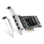 Foxaa 4 Ports 2.5G PCIe Network Adapter, RTL8125B LAN Controller, 2500/1000/100Mbps RJ45 Ethernet NIC Card, Support PXE for Windows/Linux