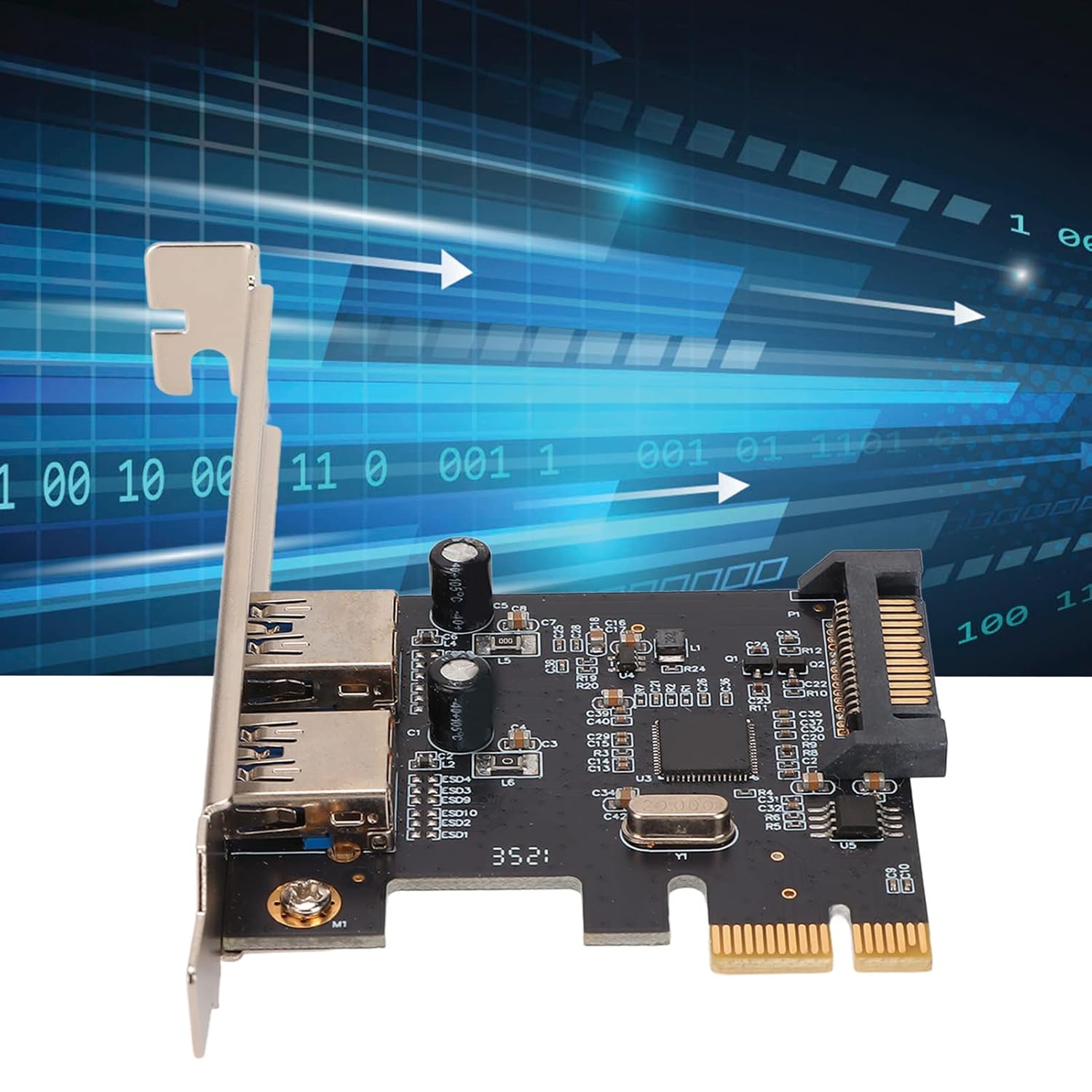 foxaa PCIE to USB 3.0 Expansion Card, USB Hot Swap 5Gbps Transmission PCIE to USB 3.0 PCIE to USB 3.0 Card for Win 7/Win XP/Win10& Win11 with Low Profile Bracket - Image 2