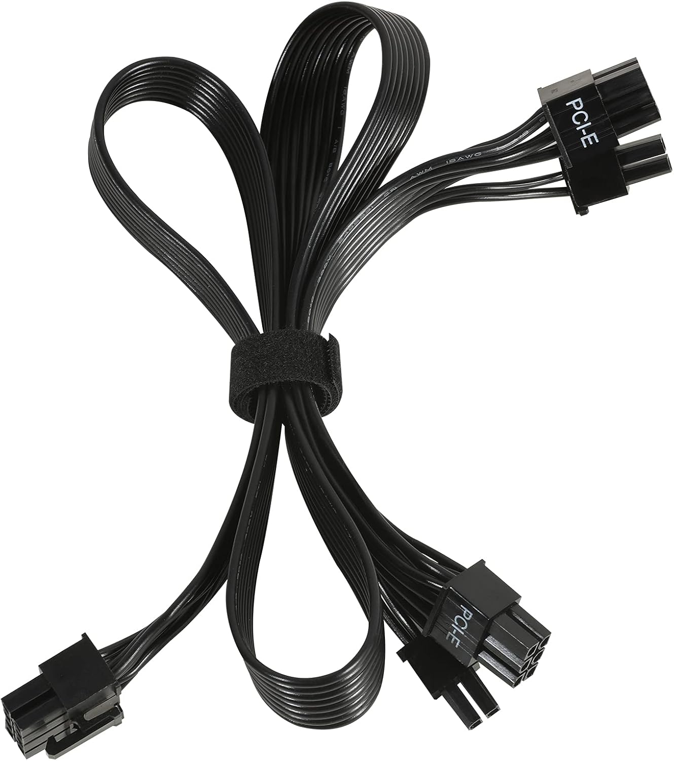 foxaa PCIE Cable for Corsair, 65CM 8 Pin to Dual 6+2 Pin PCIE Power Cable for Thermaltake, Male to Male GPU Cable for ARESGAME Modular Power Supply (65cm+15cm) - Image 6