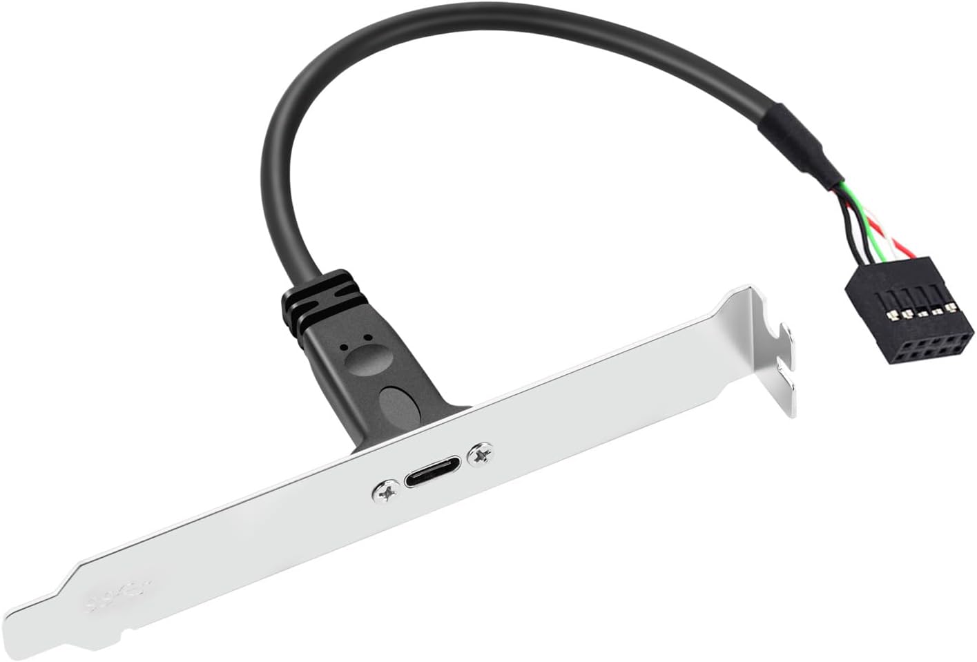 foxaa Single Port USB 3.1 Type C USB-C Female to USB 2.0 Motherboard 9pin 10pin Header Cable with Bracket 20cm - Image 5