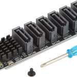 foxaa M.2 to SATA3.0 Adapter Card, 6Gbps High Speed ASM1166 M.2 M EKY PCIE3.0 to SATA Expansion Card Adapter with Smart Indicator for OS X, for Windows, for Linux