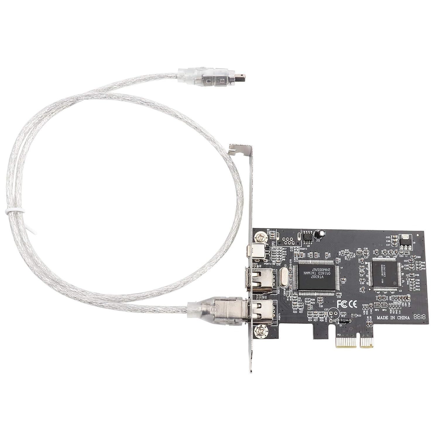 PCIe Firewire 400 Card,IEEE 1394a PCI Express 4 Ports PCIe Card (3 X 6 Pin and 1 X 4 Pin),Firewire 400 Adapter for Windows 7/8/10/11/Mac Os/Xp/2000/2003/ Vista/Dos,Linux(PCIE-IEEE 1394A)