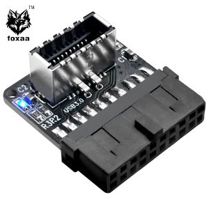 foxaa USB C Front Panel Adapter, USB 3.1 (3.1/3.2 Gen 2) Type-E Female to USB 3.0 20Pin Male Header Adapter Extension Card for Type C Motherboard
