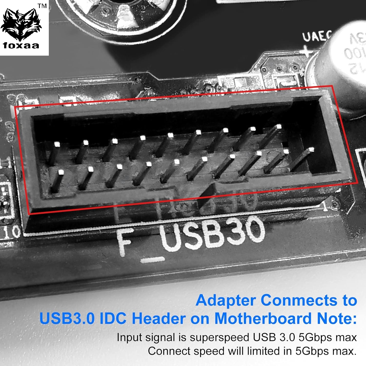 foxaa USB C Front Panel Adapter, USB 3.1 (3.1/3.2 Gen 2) Type-E Female to USB 3.0 20Pin Male Header Adapter Extension Card for Type C Motherboard - Image 6