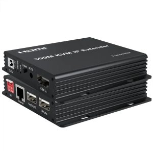 foxaa 300M IP HDMI KVM Extender by Rj45 Cat6 Ethernet Cable Video Transmitter Receiver Extension Muitlpoint Cascade Extender Support via Network Switch.