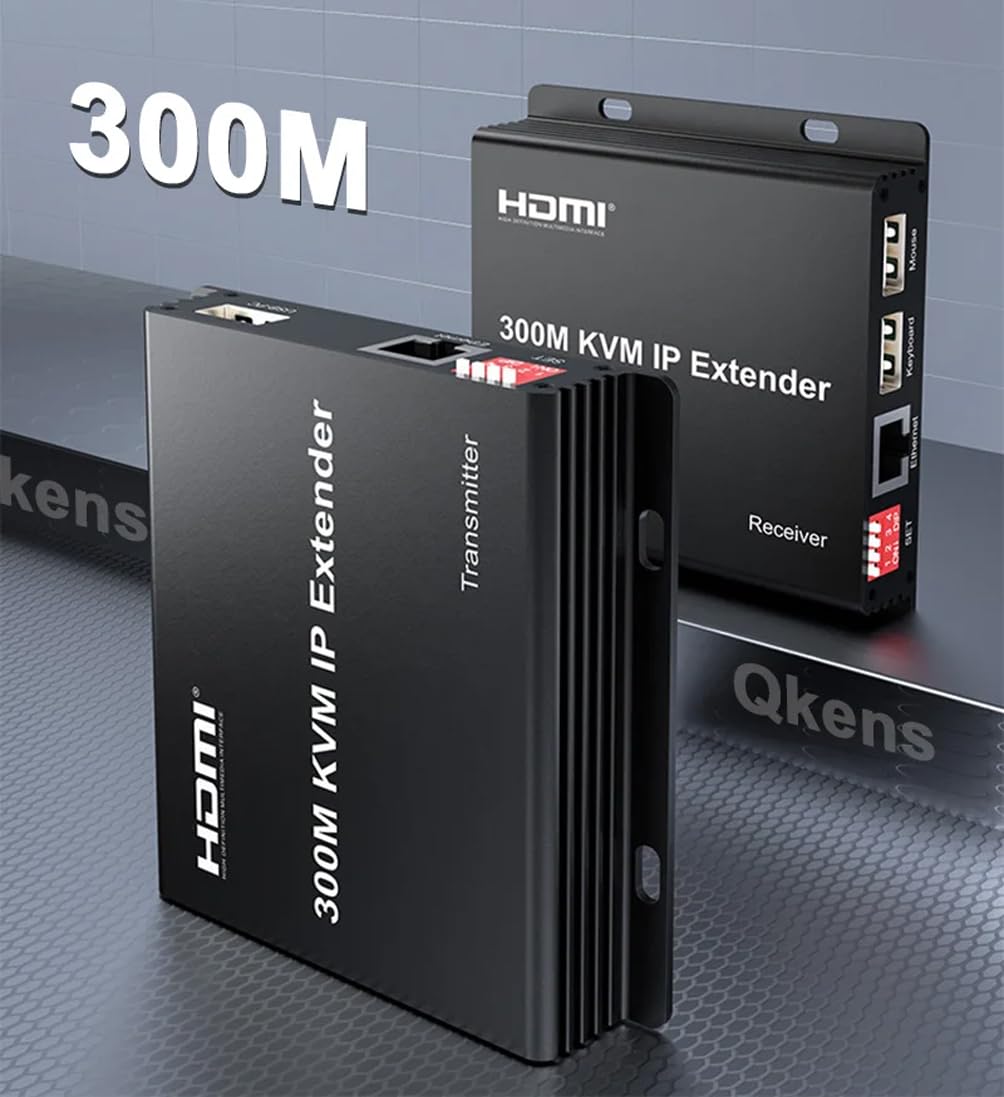 foxaa 300M IP HDMI KVM Extender by Rj45 Cat6 Ethernet Cable Video Transmitter Receiver Extension Muitlpoint Cascade Extender Support via Network Switch. - Image 7