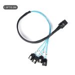 Mini SAS to 4xSATA Data Cable, SFF-8087 MINISAS Host to SATA Target Data Splitter Cables, Mini SAS Controller to SATA Backplane/Hard Drive Cable (1.6FT 2)