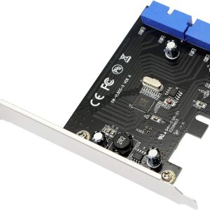 foxaa PCI Express to Dual USB 3.0 19 Pin to 20 Pin Male Internal Ports for PC (19 Pin)