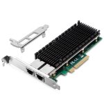 foxaa 10G Gigabit Ethernet Converged Network Adapter with Intel X540 Chip, 10Gb NIC Compare to Intel X540-T2 Network Card, Dual RJ45 Copper Ports, PCI Express X8