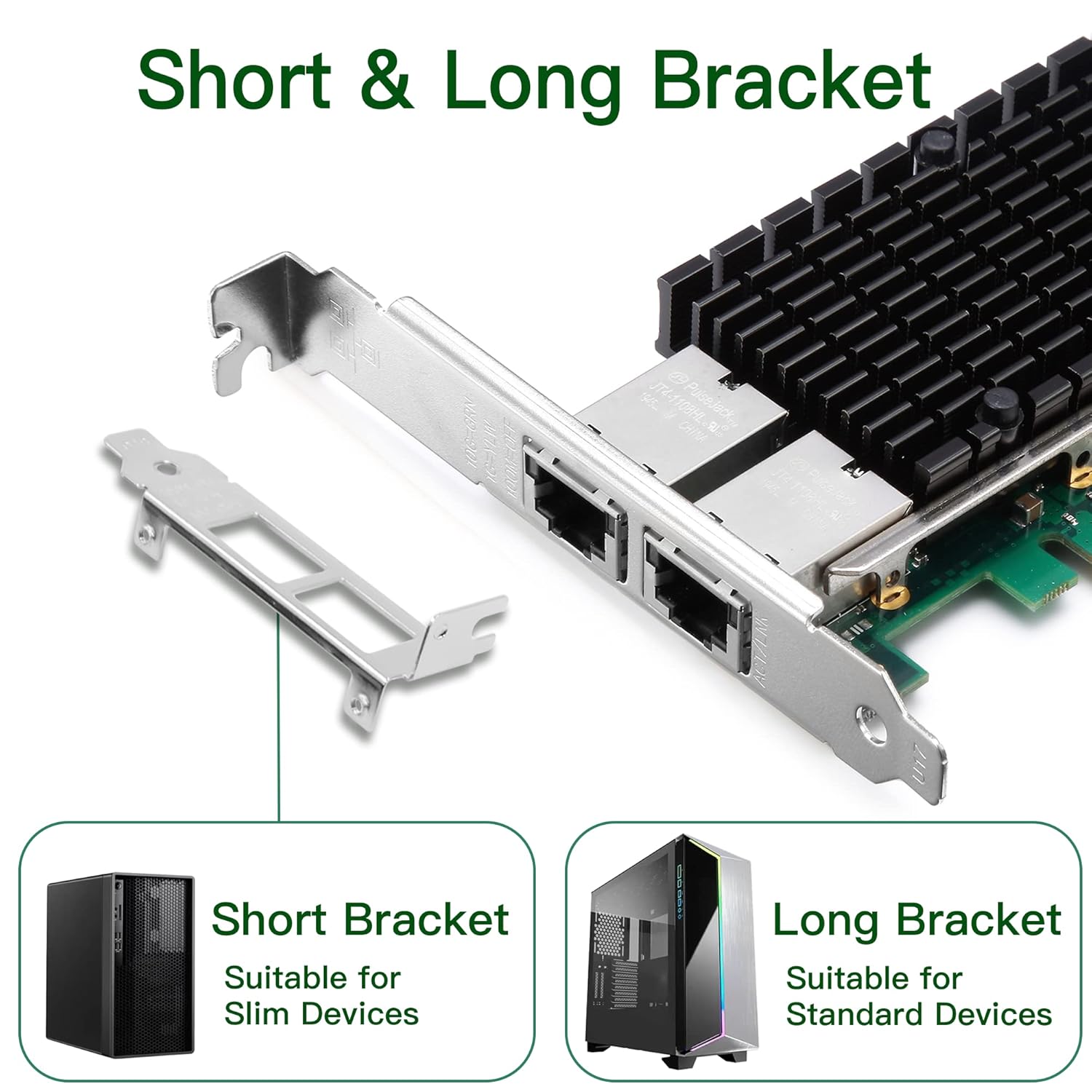 foxaa 10G Gigabit Ethernet Converged Network Adapter with Intel X540 Chip, 10Gb NIC Compare to Intel X540-T2 Network Card, Dual RJ45 Copper Ports, PCI Express X8 - Image 4