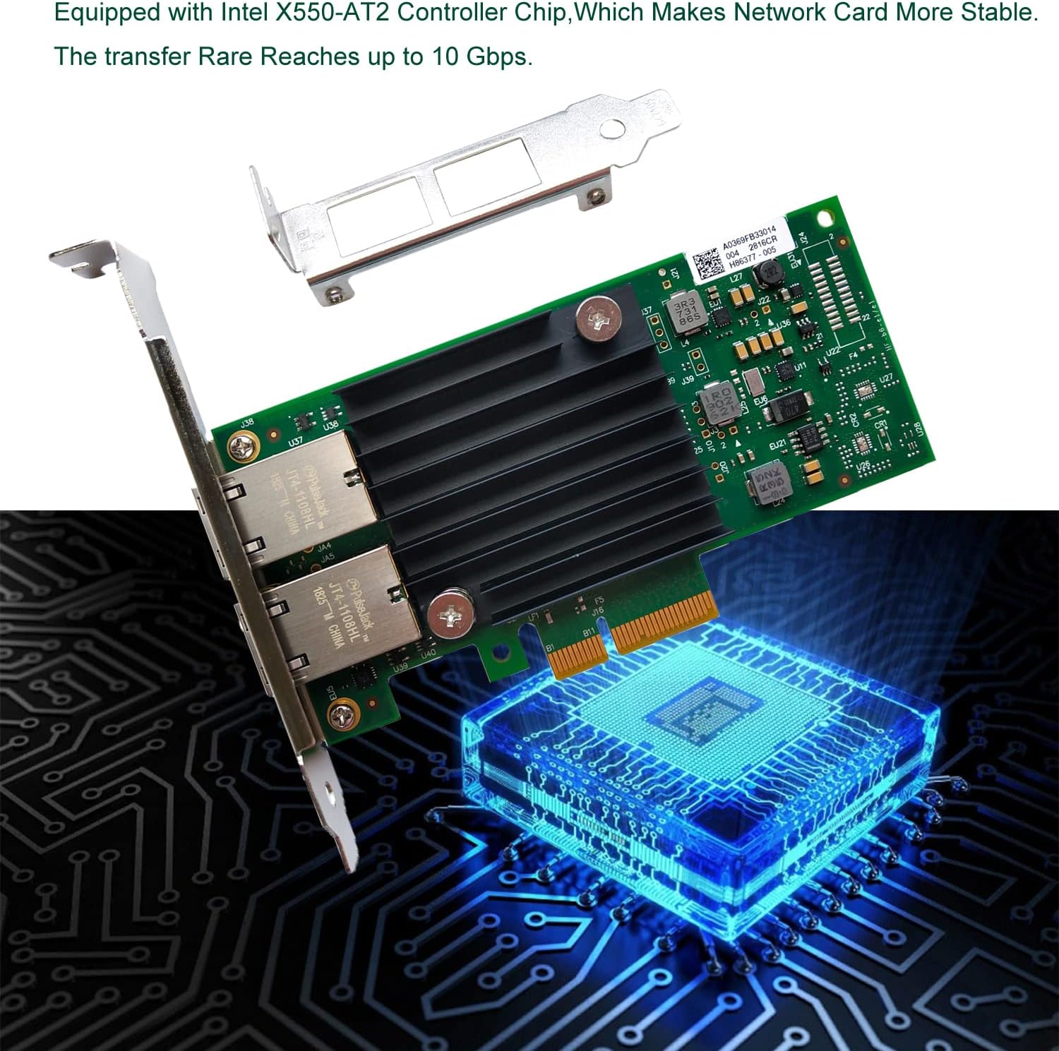 foxaa 10G NIC, Dual RJ45 Ports, with X540 Controller. Equivalent to Intel X540-T2, Dual RJ45 Ports, PCIE X8 LAN Adapter, Ethernet LAN Adapter for Windows/Linux/ESX Servers - Image 3