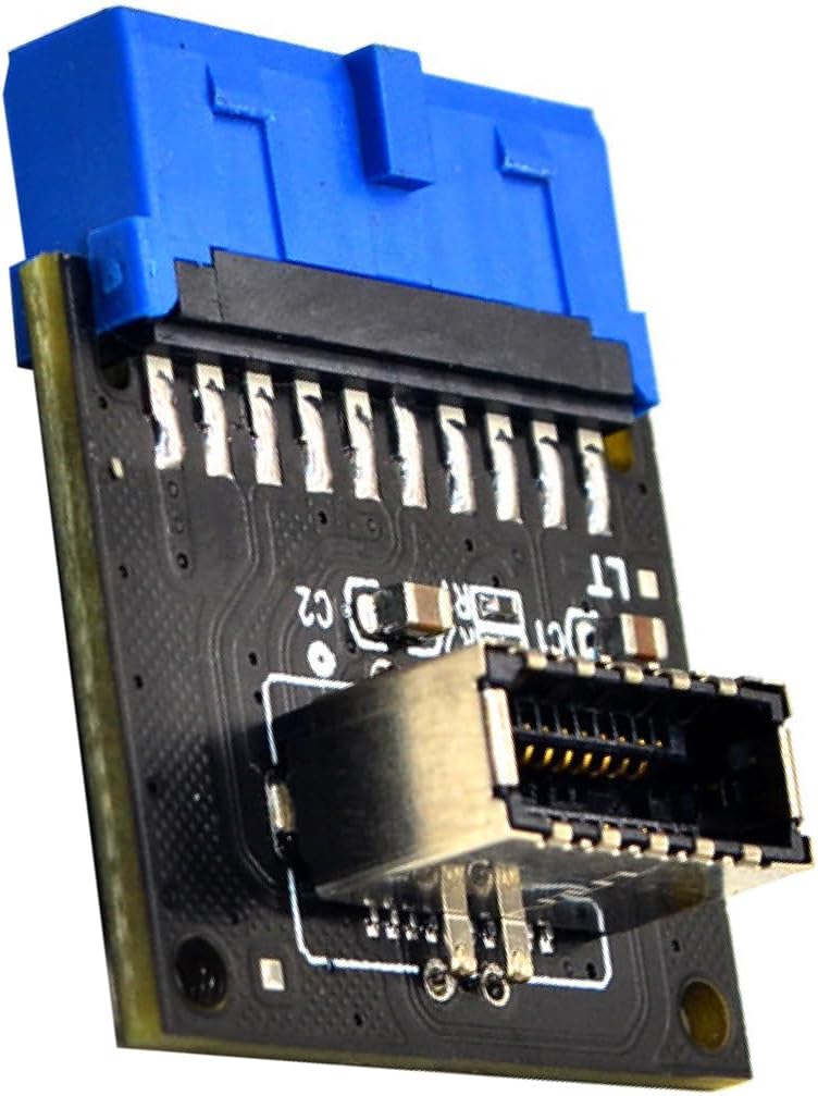 USB 3.0 Front 19PIN to 3.1 Type-C Front Panel Header Type-E Adapter 20 to 19 Pin Expansion Card for Computer Mainboard (Header-90 degree ) - Image 2