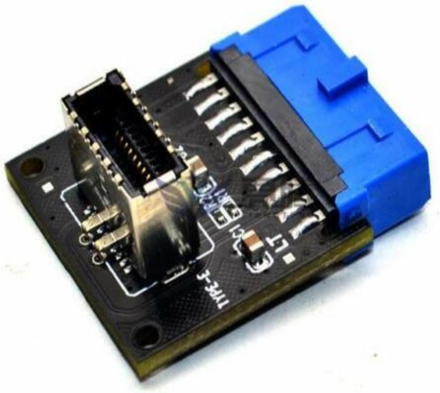 USB 3.0 Front 19PIN to 3.1 Type-C Front Panel Header Type-E Adapter 20 to 19 Pin Expansion Card for Computer Mainboard (Header-90 degree )