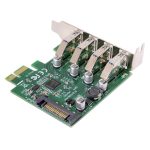 foxaa PCIE to 4 Ports USB 3.0 Expansion Card, Low Profile Bracket, USB3 Hub Controller Adapter for Windows 10/11 (with extra Standard profile Bracket)