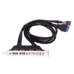 USB Front Panel Header 9/10Pin & 19/20Pin to 2 USB 2.0 & 2 USB 3.0 Female Chassis Back Panel Port Extension Cable 0.5M with 12cm PCI-E Slot Bracket