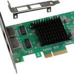 2.5Gbps PCIe x4 Dual Port Network Adapter with Intel I225-V | 2× RJ45 Ethernet LAN Card for Desktop PC | High-Speed 2.5GBASE-T