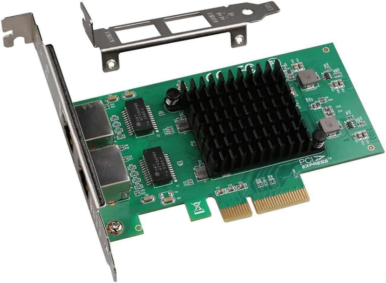 2.5Gbps PCIe x4 Dual Port Network Adapter with Intel I225-V | 2× RJ45 Ethernet LAN Card for Desktop PC | High-Speed 2.5GBASE-T