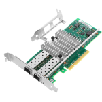 foxaa 10Gbps PCIe x8 Dual Port Network Adapter with Intel X520-DA2 Chipset | 2× SFP+ 10G Port Ethernet Card for Desktop & Server