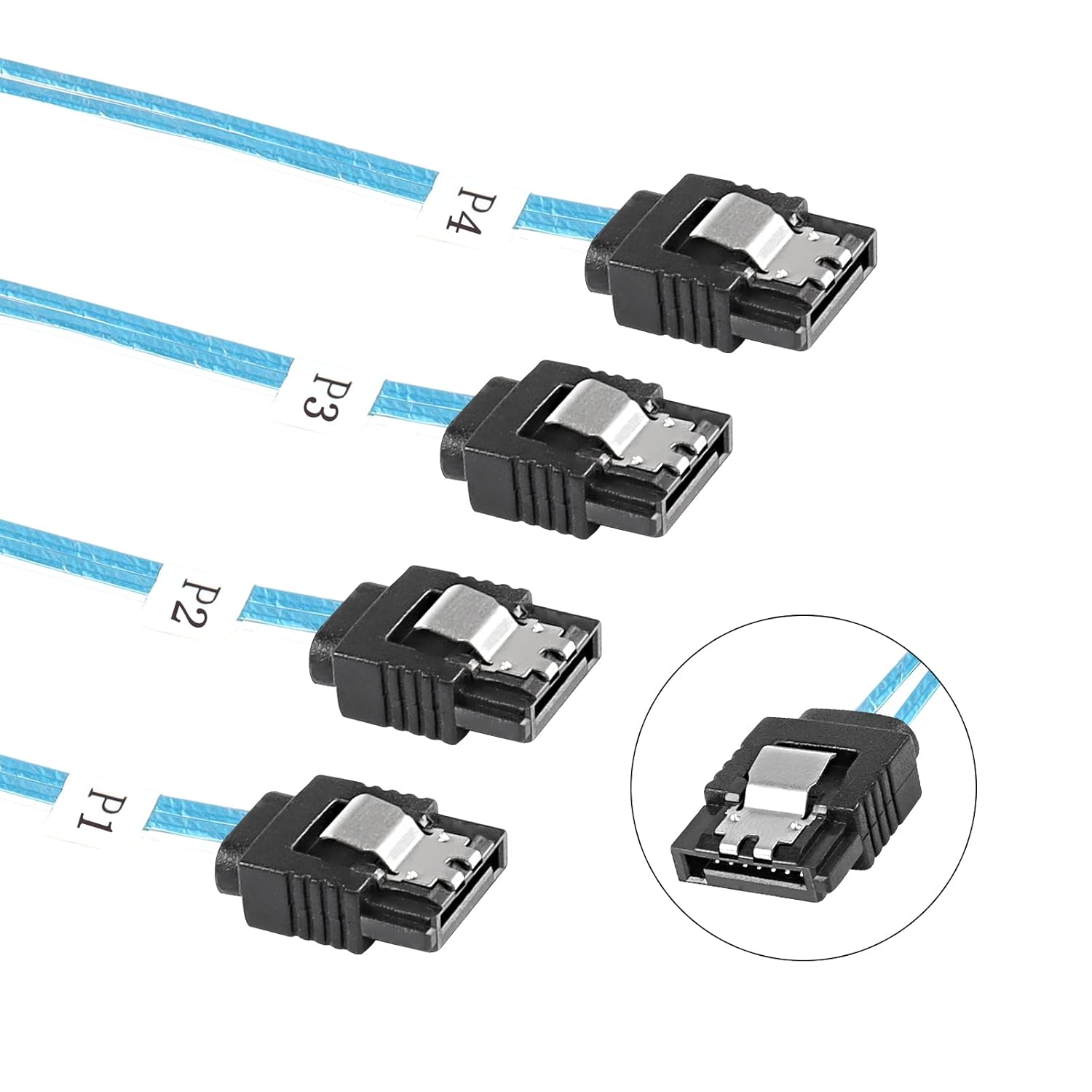 Slimline SAS 4.0 SFF-8654 4i 38 Pin Host to SATA 7 Pin X4 Target Hard Disk Server Data Transmission Cable Array Drive Cable for Computer - 0.5M - Image 3