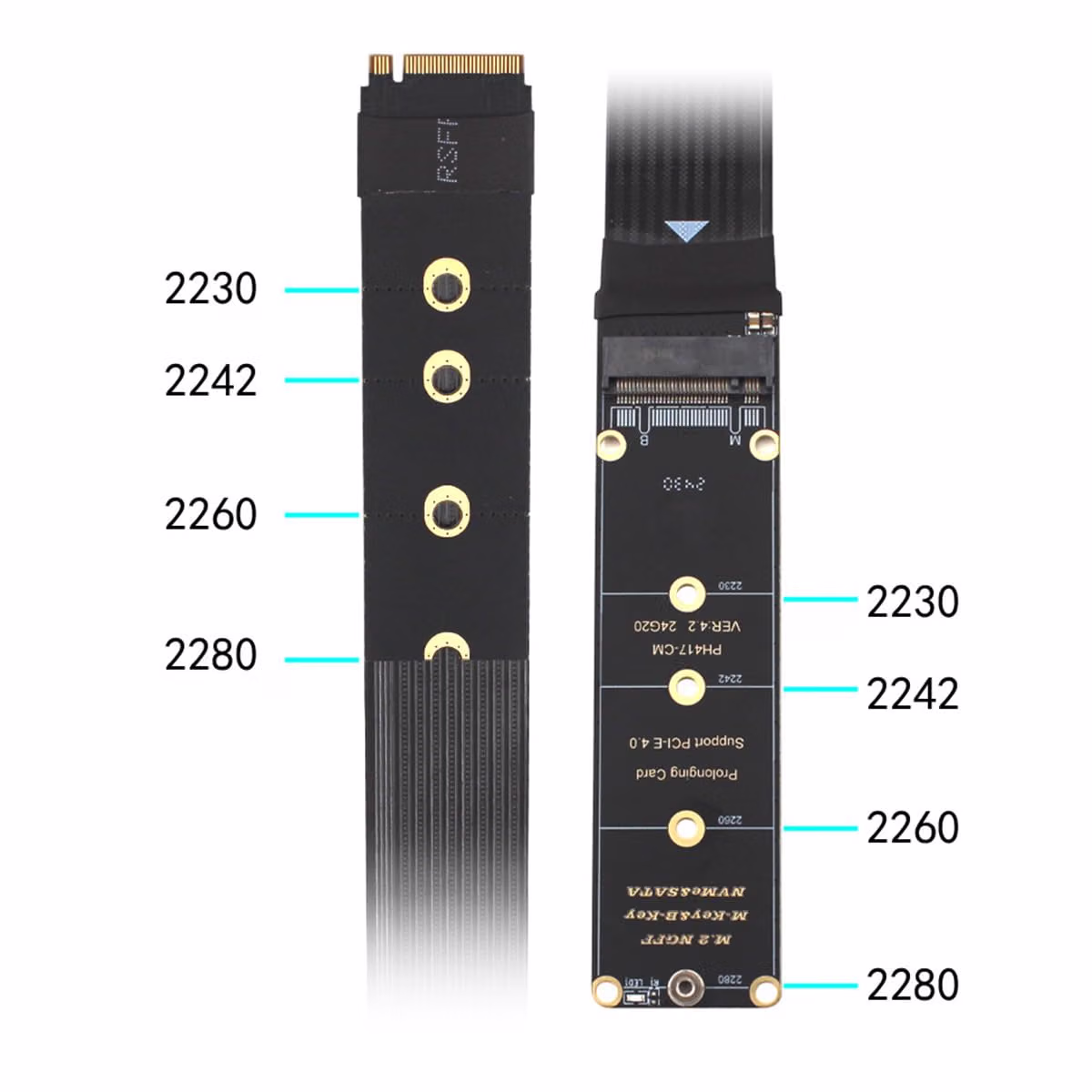 PCI-E 4.0 NVME PCI Express M-Key NGFF Male to Female Extension Cable for Mainboard SSD 2230/2242/2260/2280 30cm - Image 7